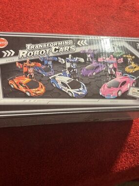 Transforming Robot Cars Playset - Multi-Color. New